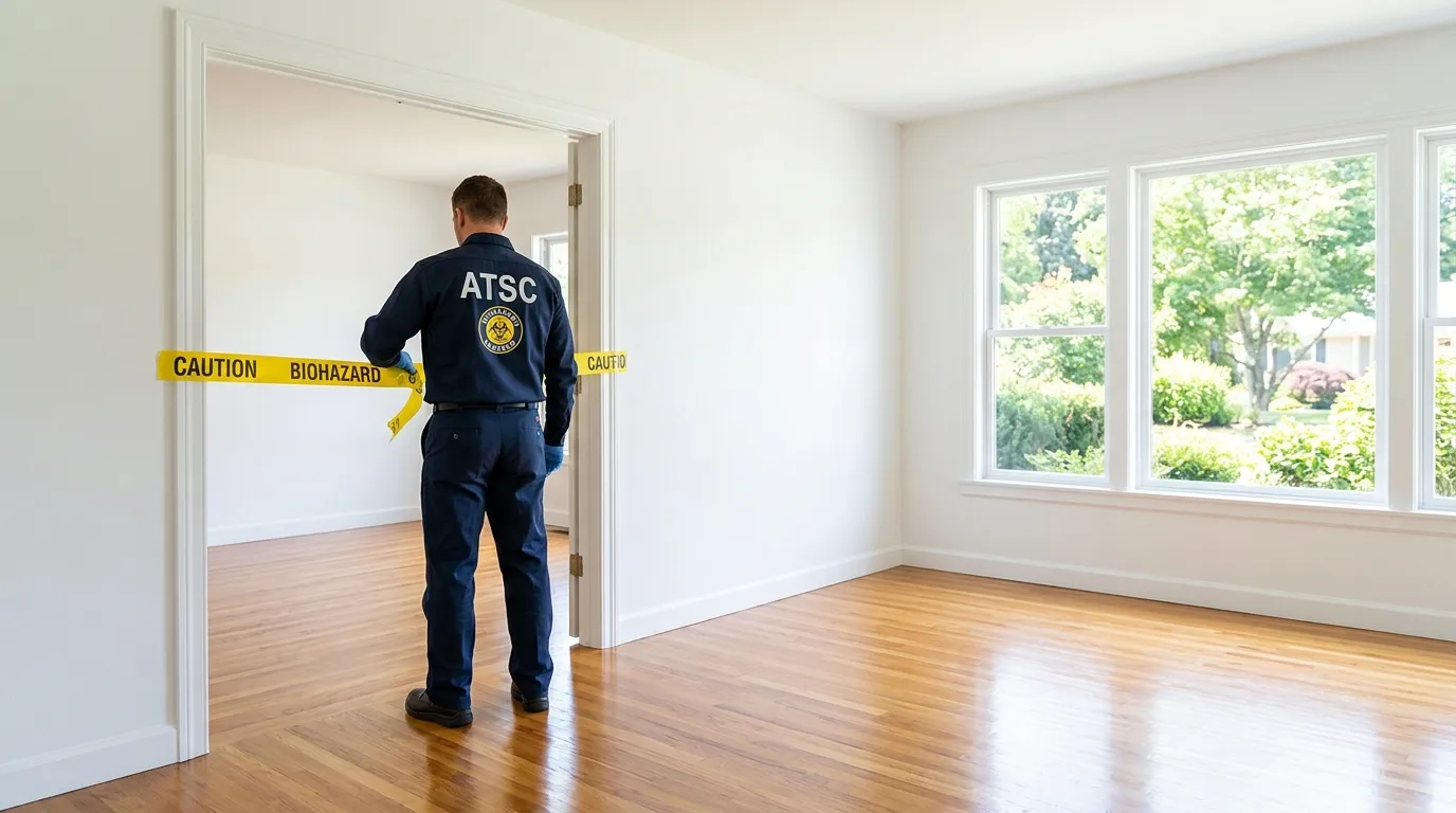 Certified biohazard cleanup crew performing Crime Scene Cleanup in Perry